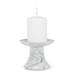 Cone Marble Look Pillar Candle Holder