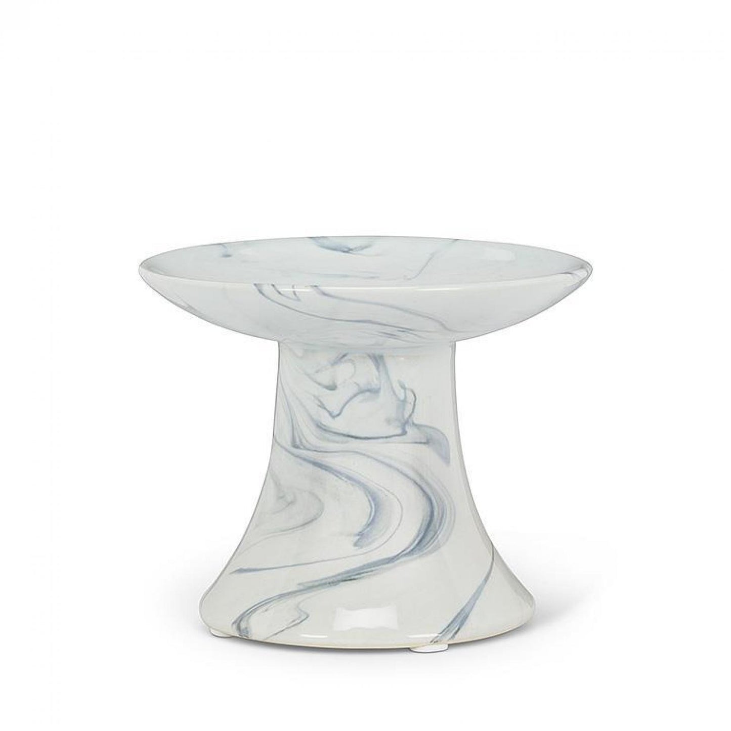 Cone Marble Look Pillar Candle Holder