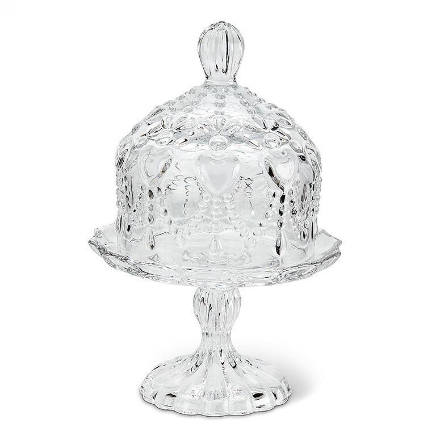 Covered Pedestal With Hearts Serving Dish