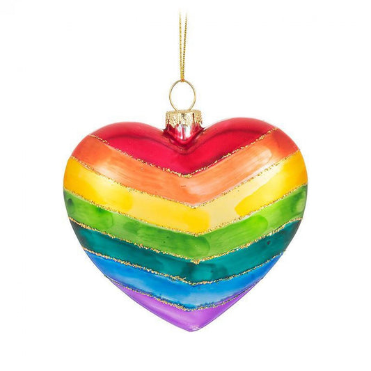 Multi Color Rainbow Heart Ornament