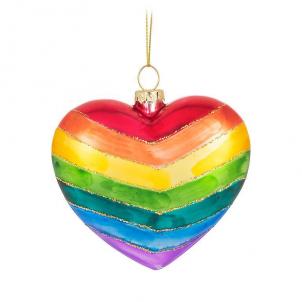 Multi Color Rainbow Heart Ornament