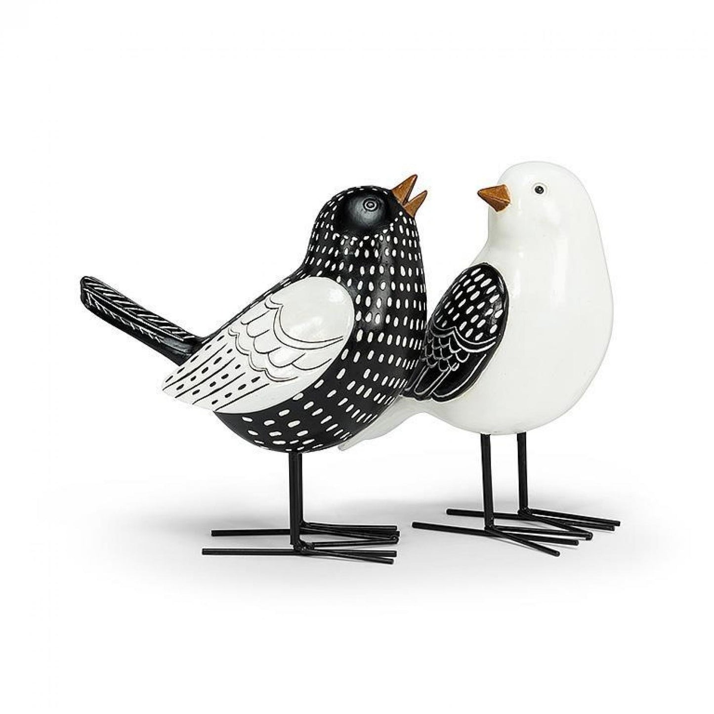 Set Of 2 Folk Style Birds Figurines