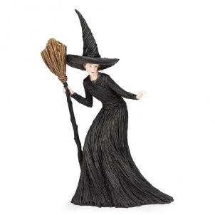 Beautiful Witch With Broom Statuette