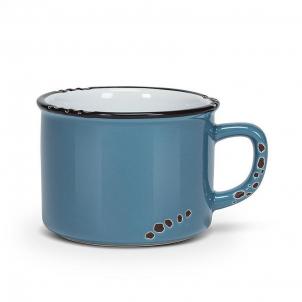 Denim Blue Enamel Look Cappuccino Cup