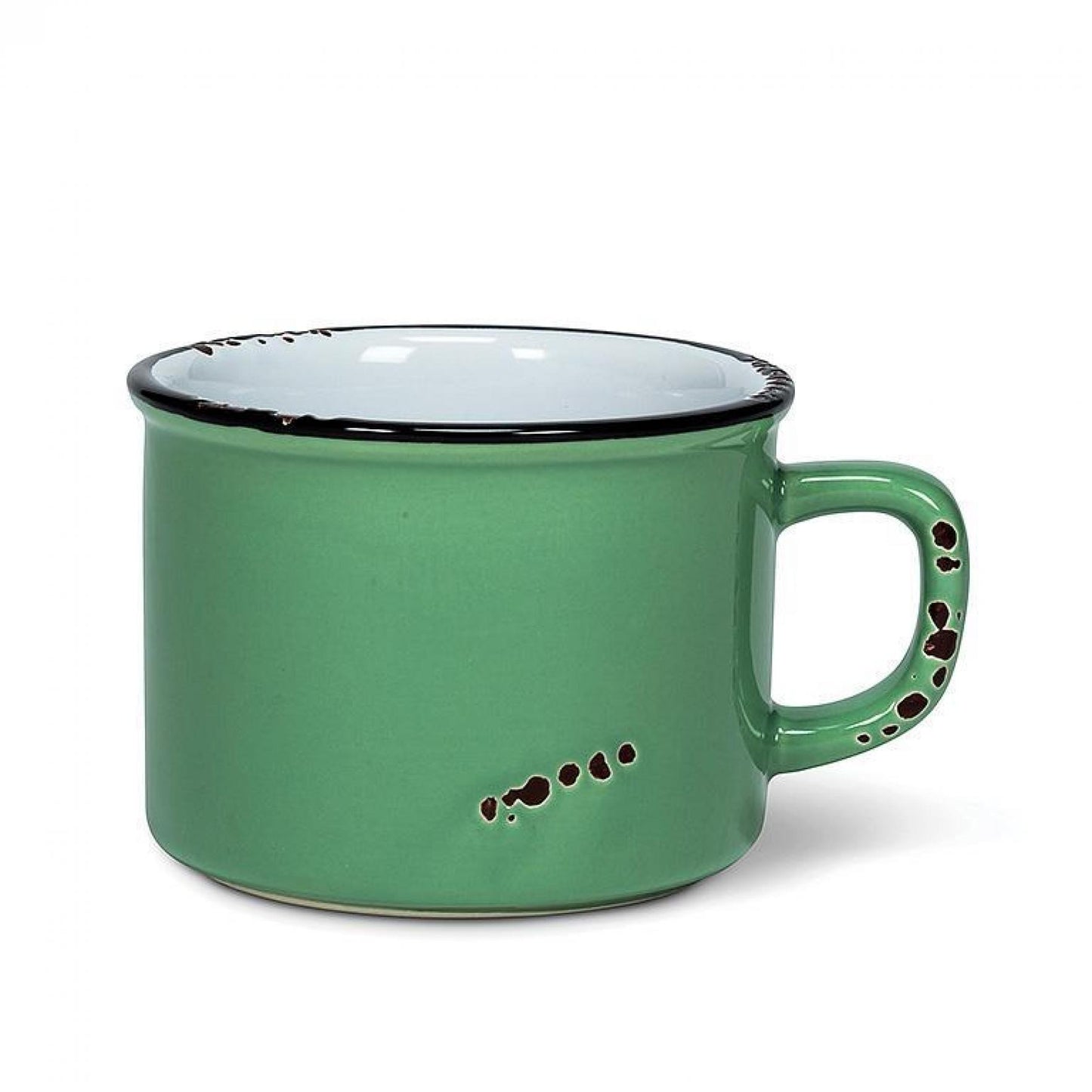 Forest Green Enamel Look Cappuccino Cup