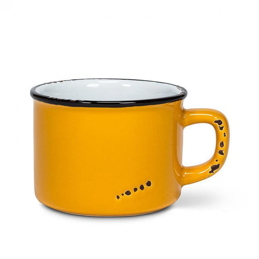 Dark Yellow Enamel Look Cappuccino Cup