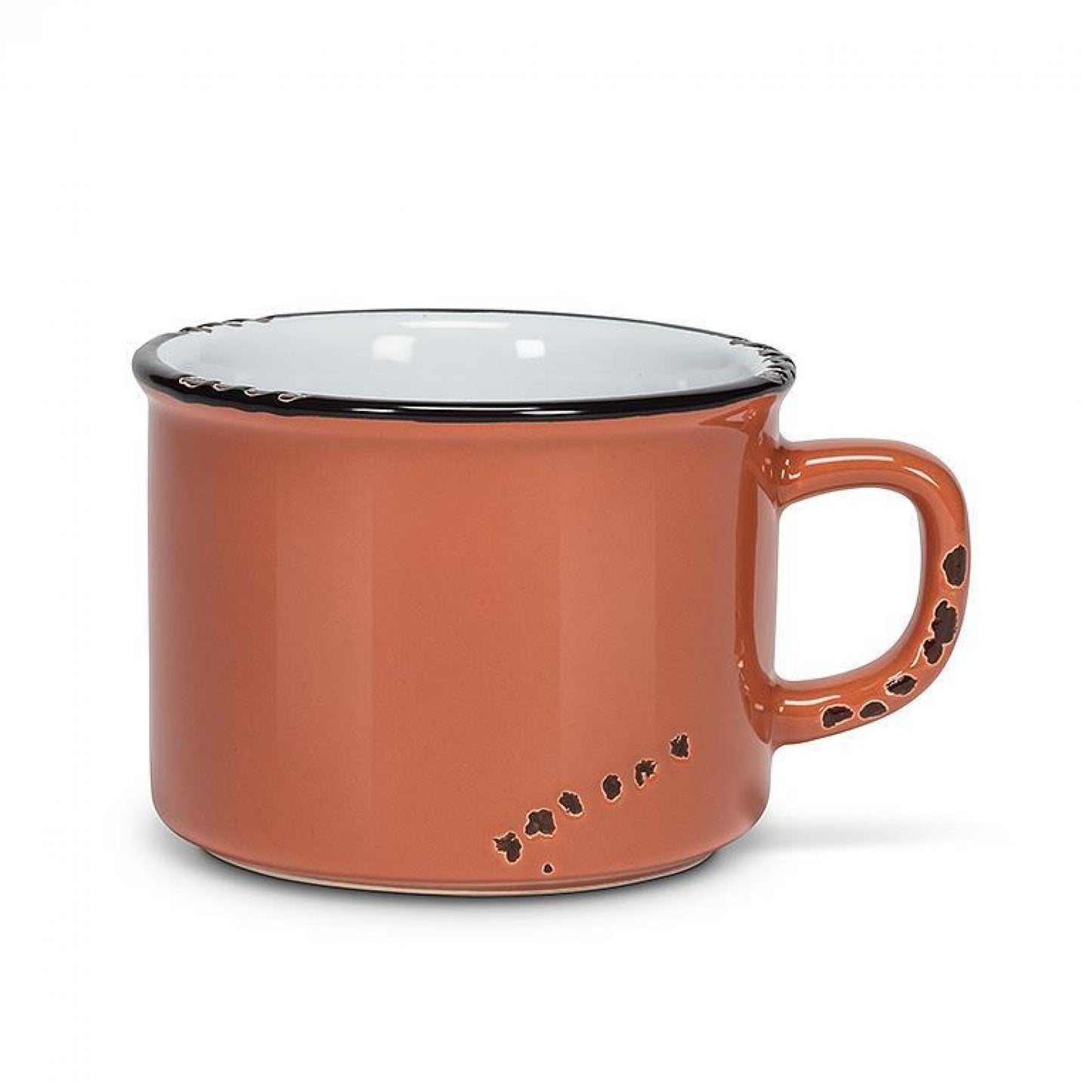 Terracotta Color Enamel Look Cappuccino Cup