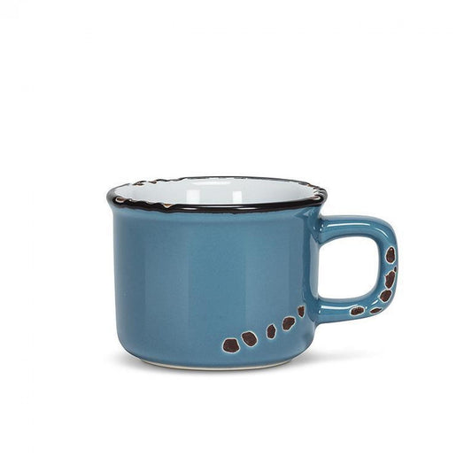 Denim Blue Enamel Look Espresso Cup