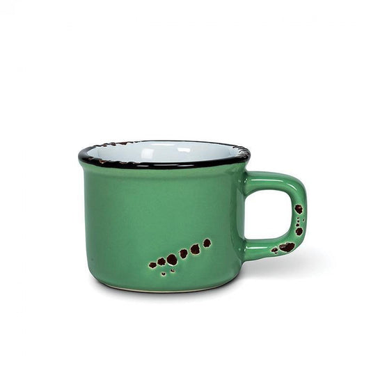 Forest Green Enamel Look Espresso Cup