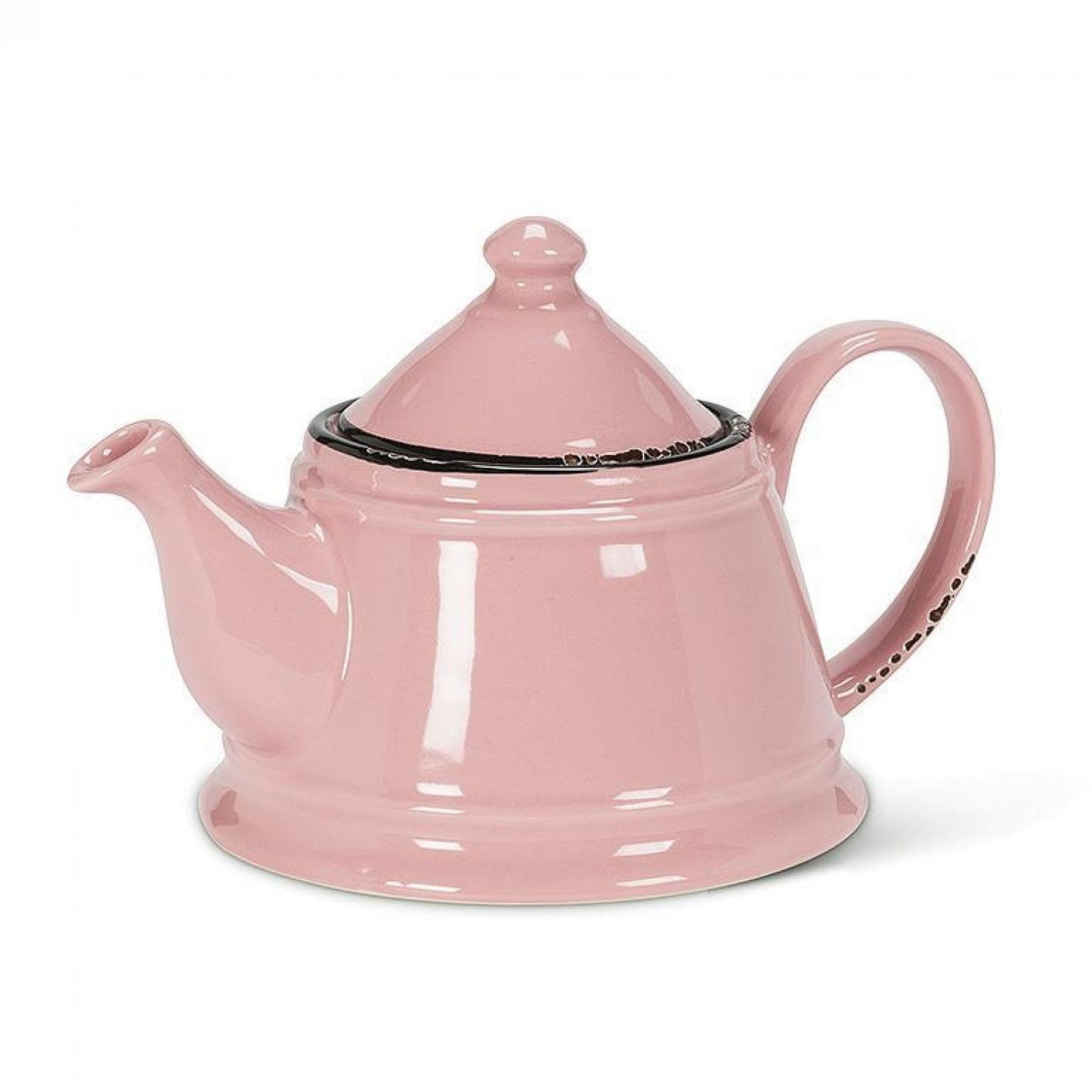 Pink Enamel Look Teapot