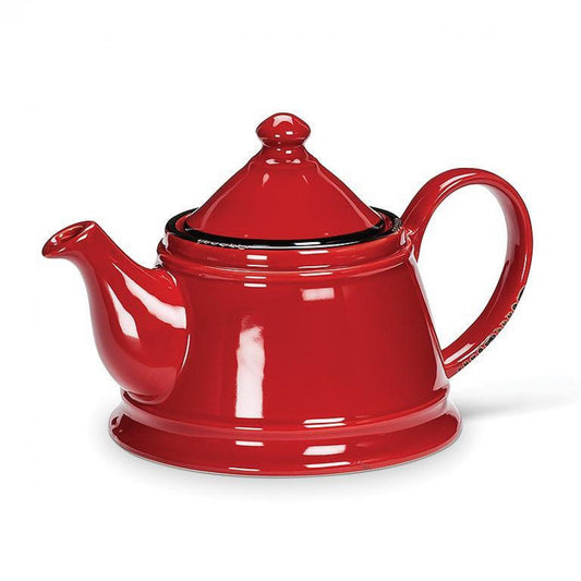 Red Enamel Look Teapot