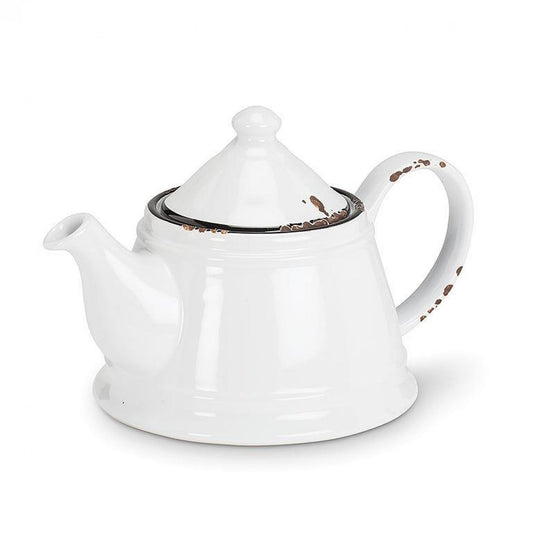 White Enamel Look Teapot