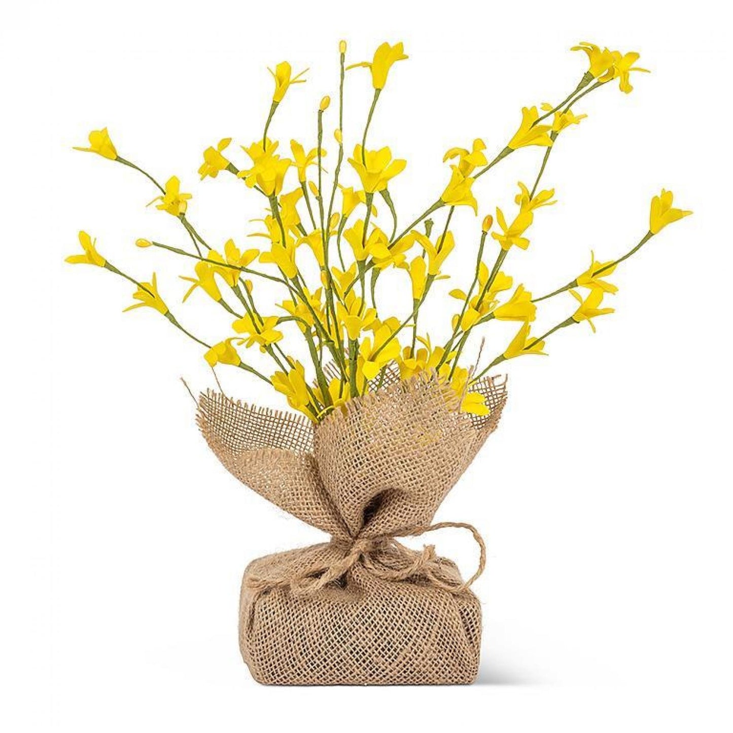 Forsythia Branches With Burlap Base Artificial Flower