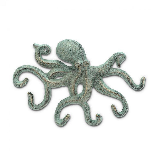 Set of 12 Verdigris Octopus Hook