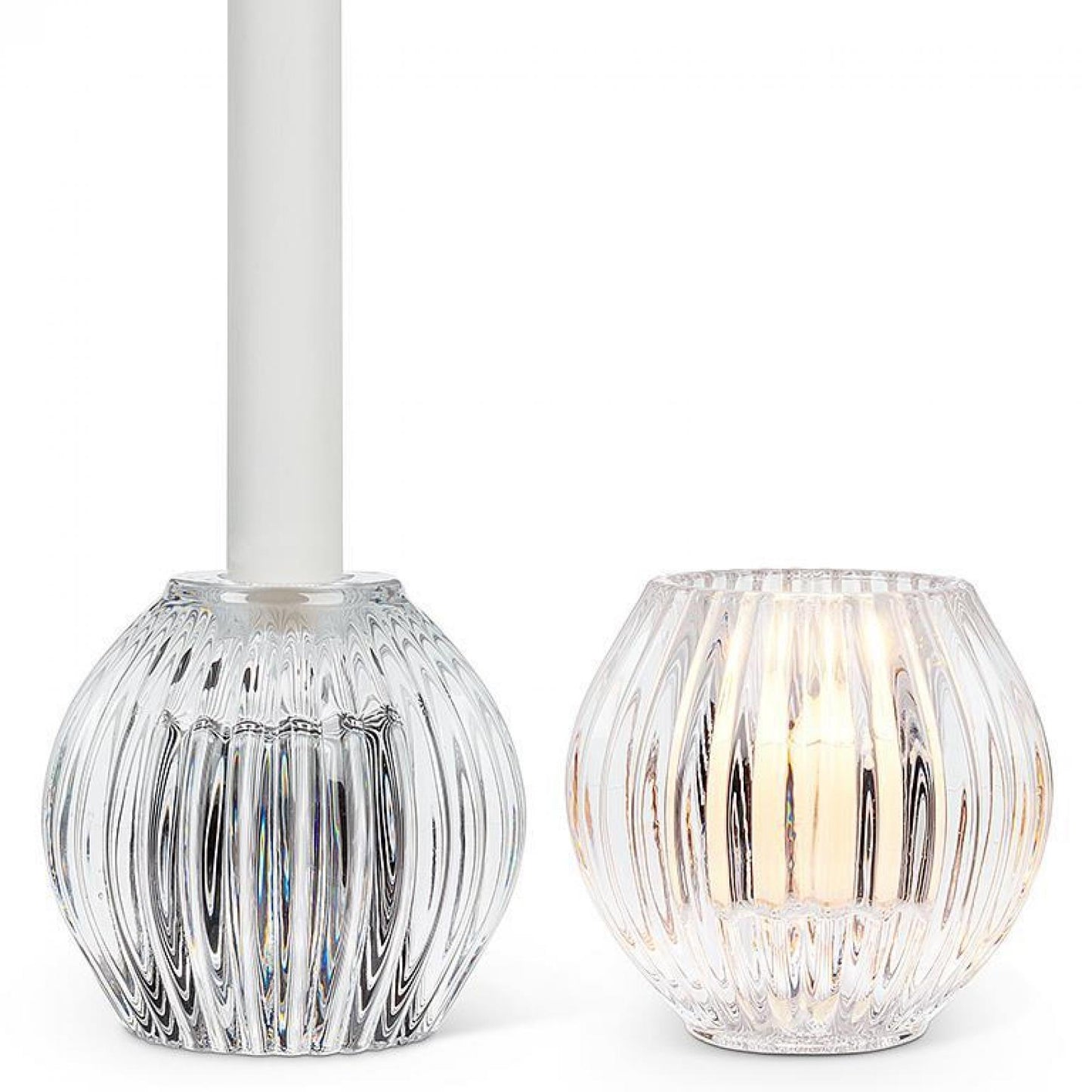 Clear Reversible Ball Taper/Votive Candle Holder