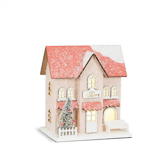 Snowy Glitter Toy Shop With Led Lights Figurine