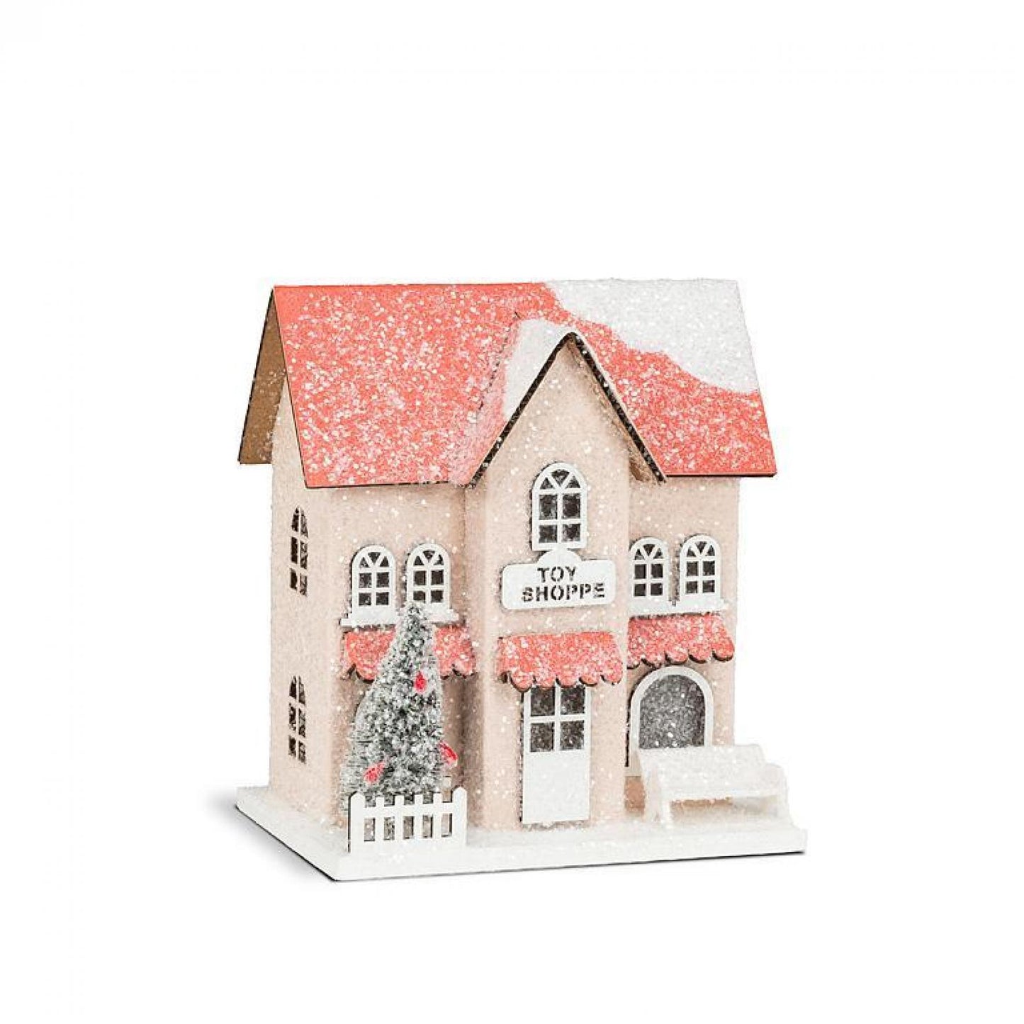 Snowy Glitter Toy Shop With Led Lights Figurine