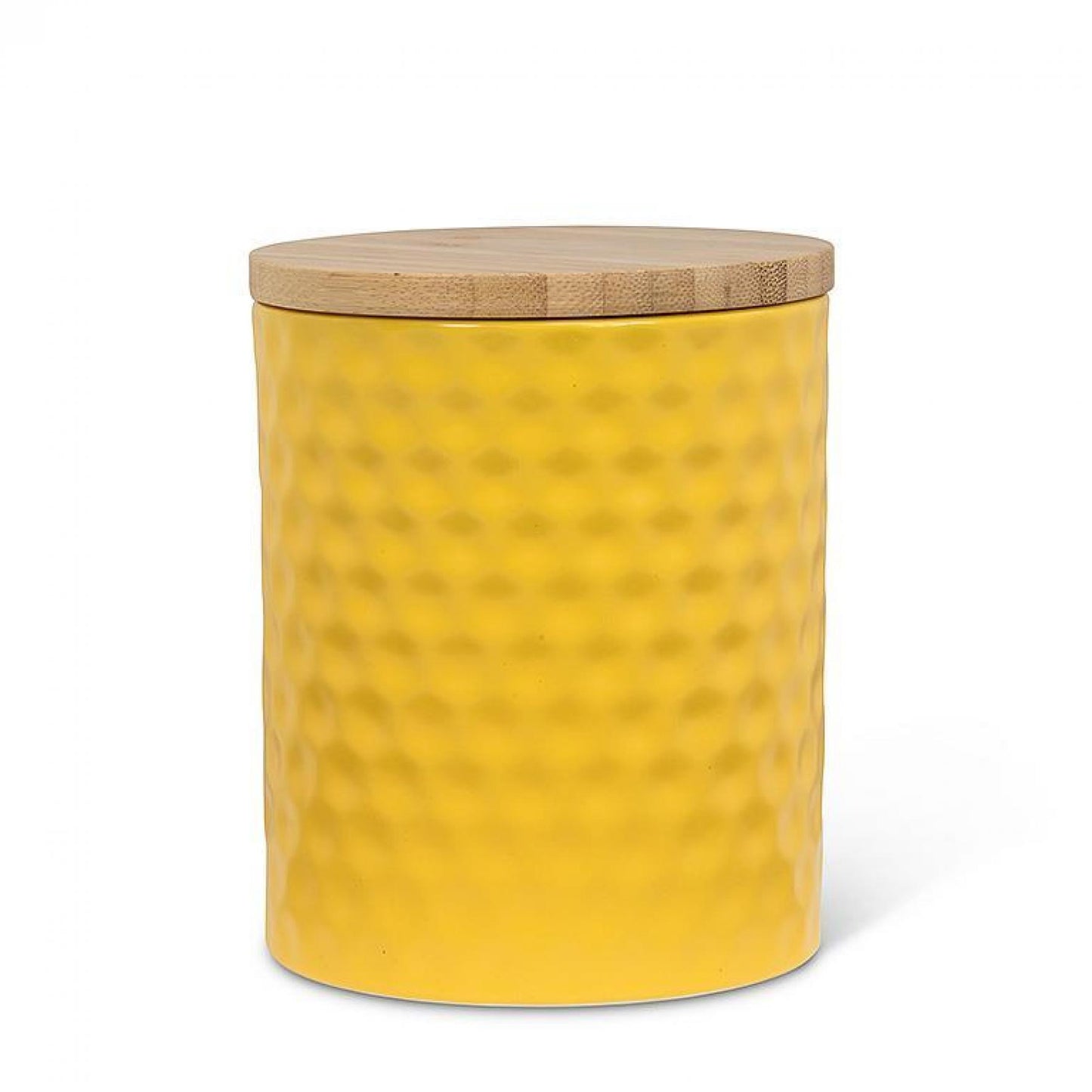 Yellow Hexagon Textured Canister Canister