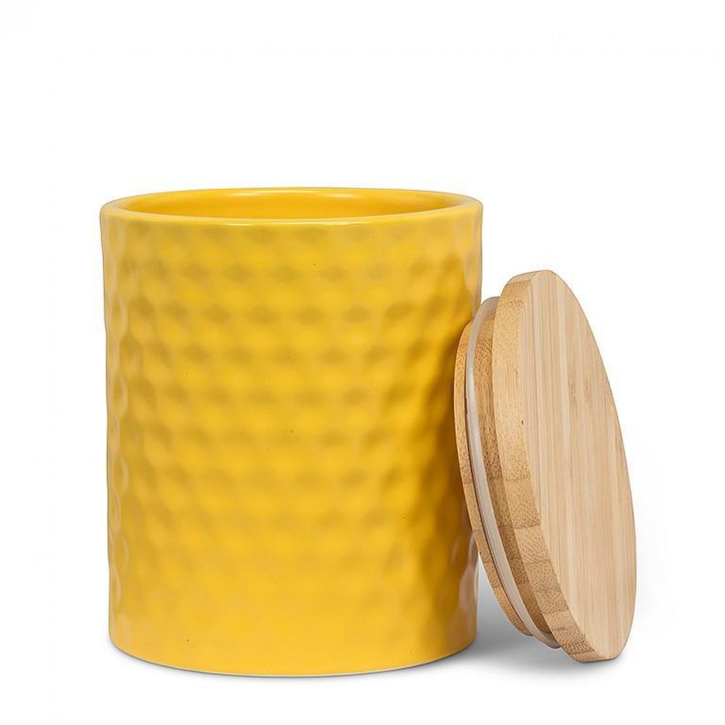 Yellow Hexagon Textured Canister Canister