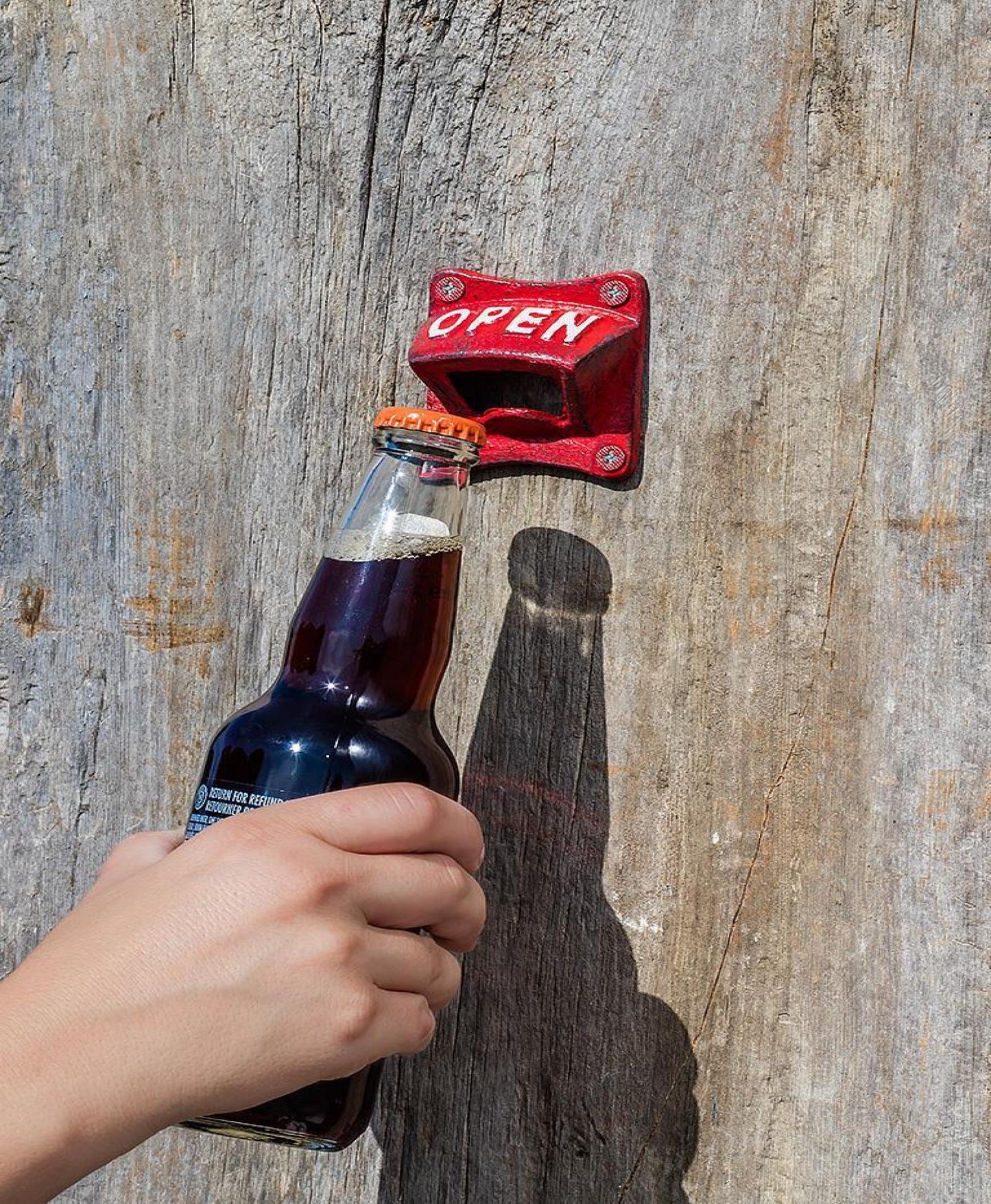 Square "Open" Wall Bottle Opener