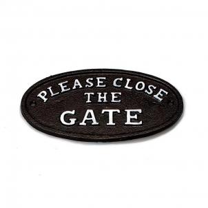 Oval Please Close The Gate Sign