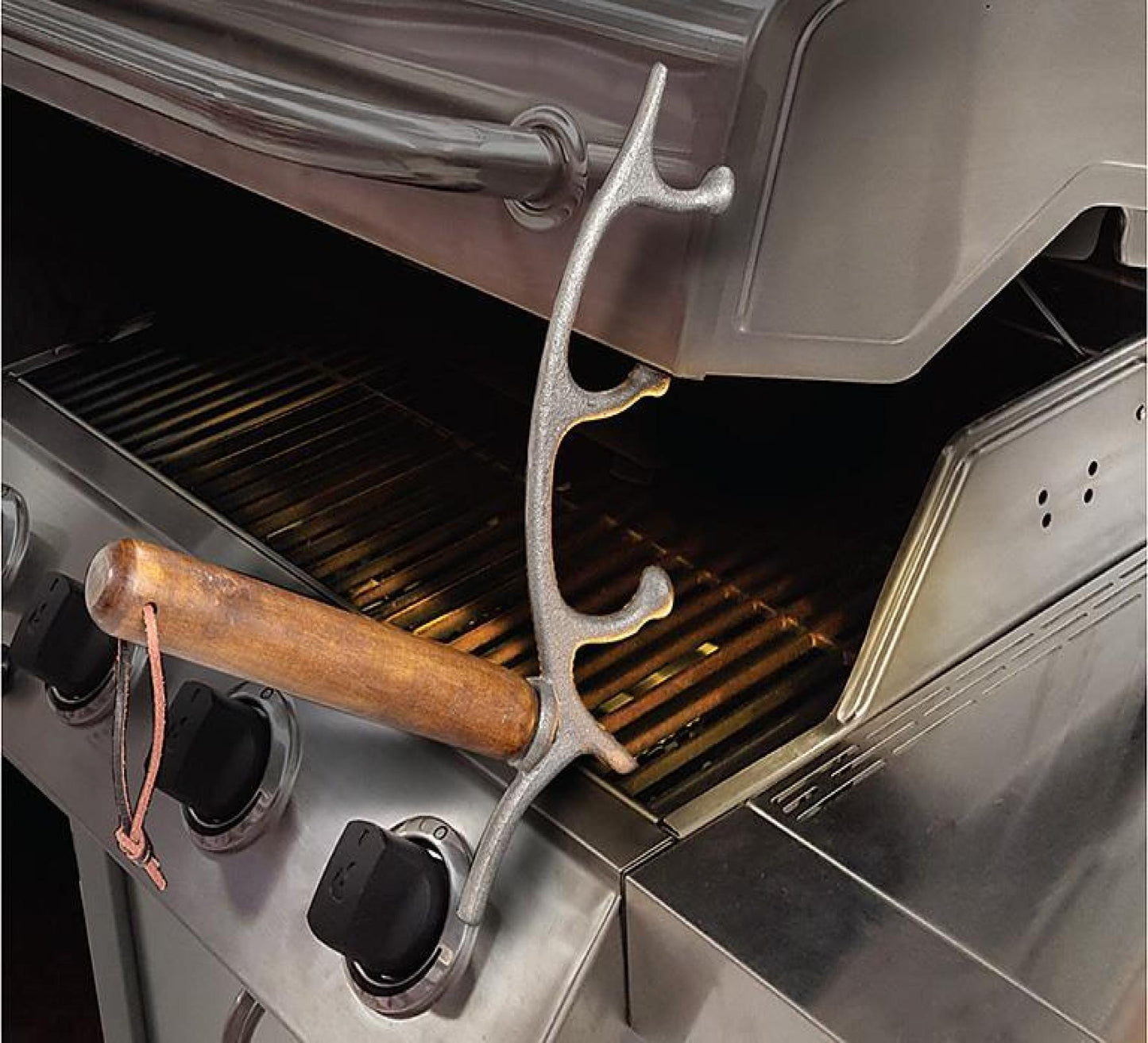 Bbq Lid Opener With Wood Handle Kitchen Item