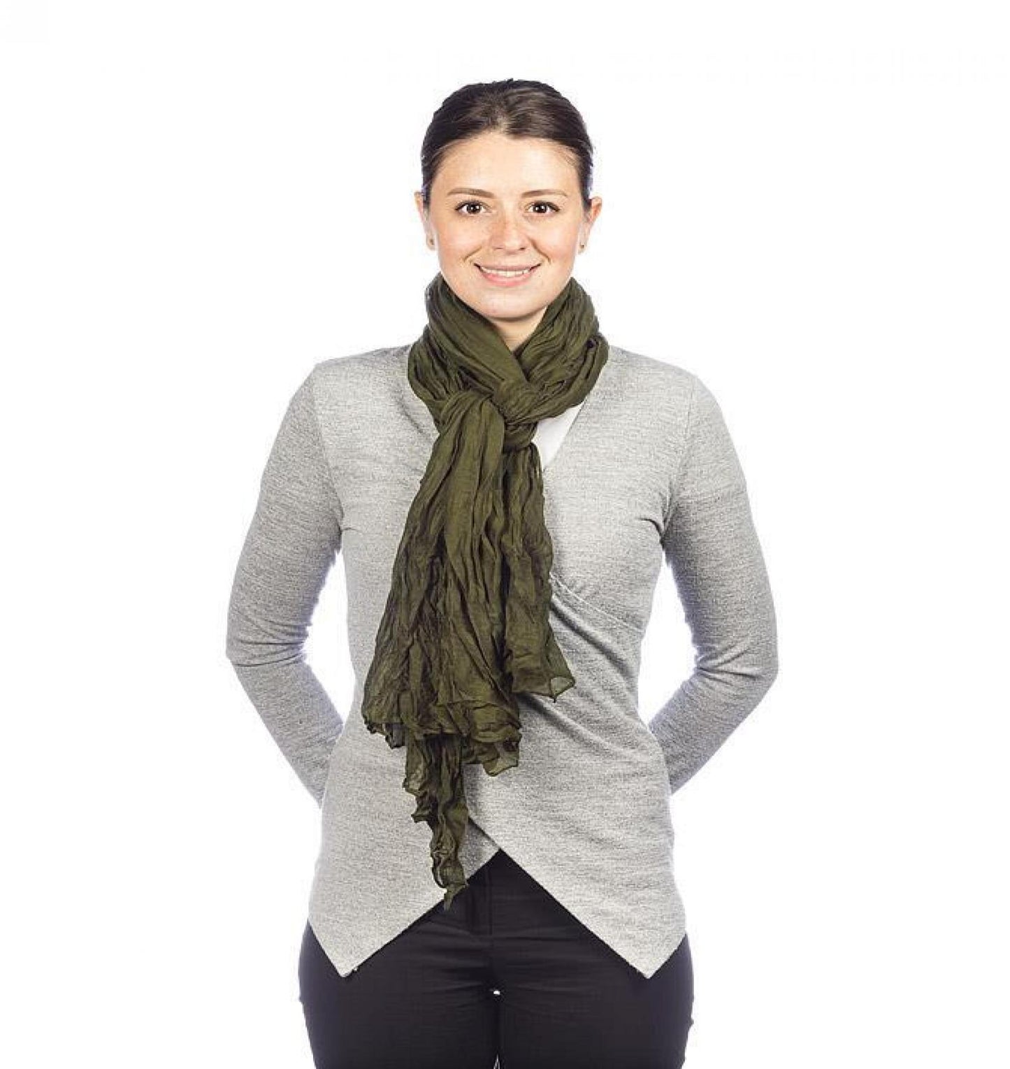 Khaki Green Classic Lightweight Scarf