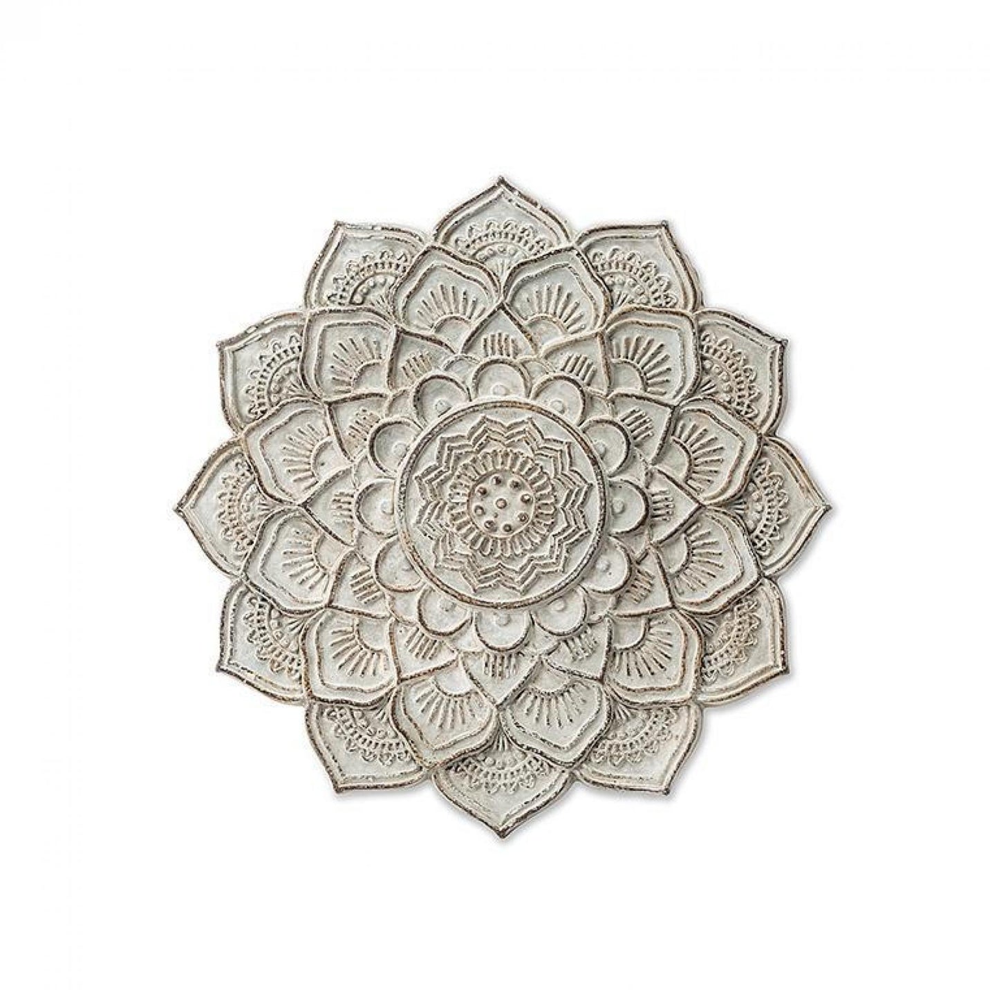 Gray Mandala Flower Plaque Wall Decor