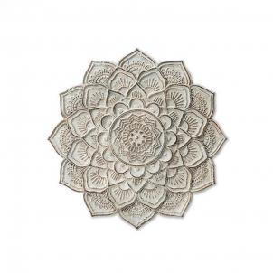 Gray Mandala Flower Plaque Wall Decor