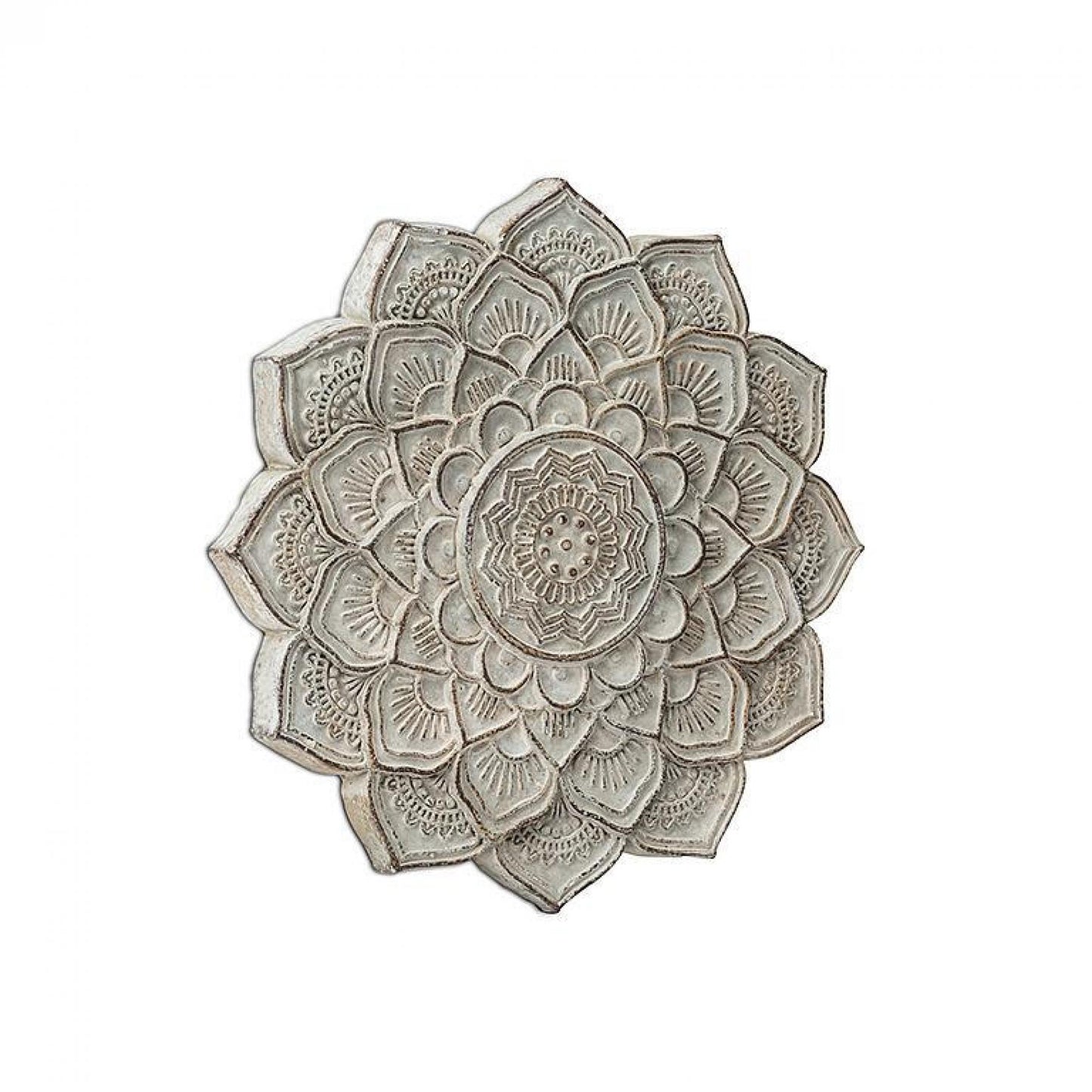 Gray Mandala Flower Plaque Wall Decor