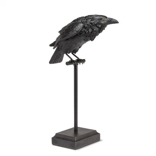 Crow On A Perch Statuette