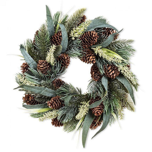 Pine Cones, Bougs And Greenery Wreath