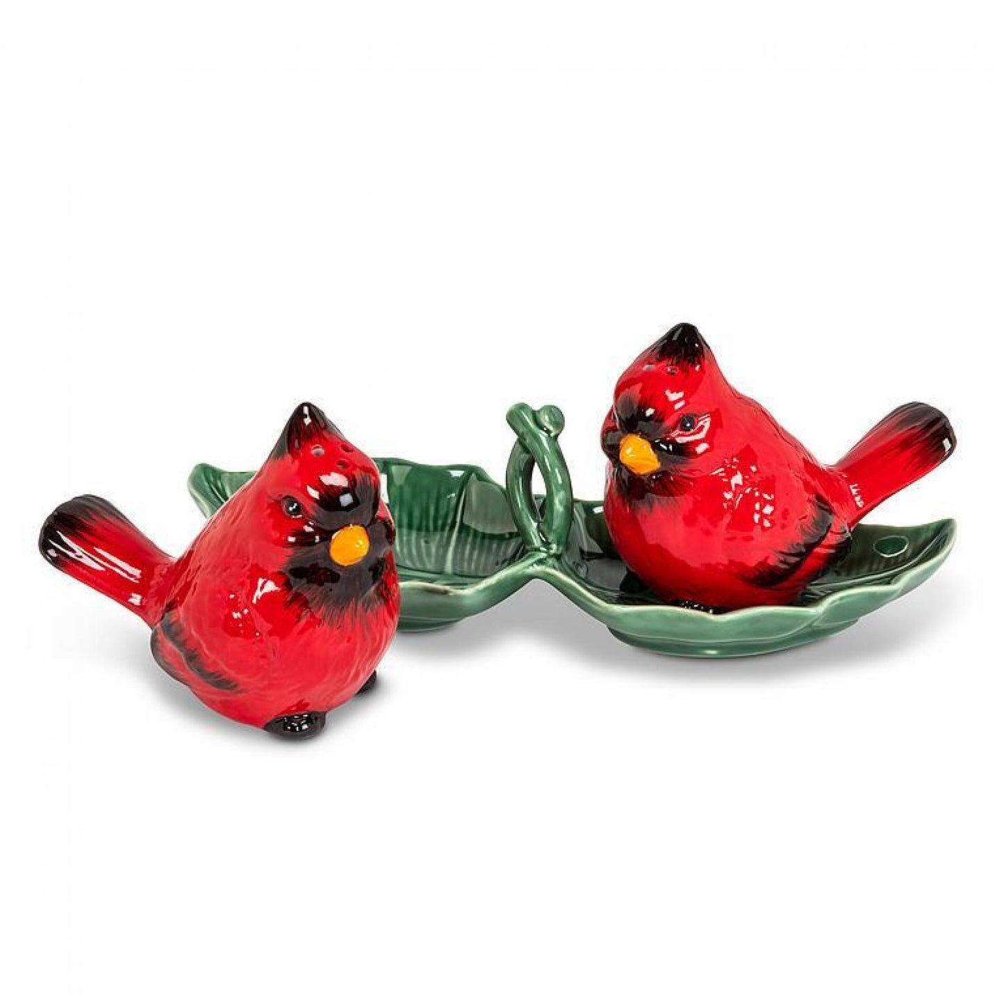 Cardinals On A A Leaf Tray Salt & Pepper Shaker