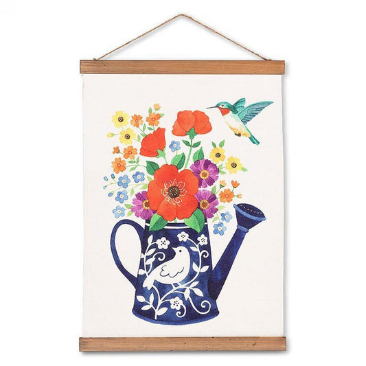 Flowers & Watering Can Scroll Wall Decor