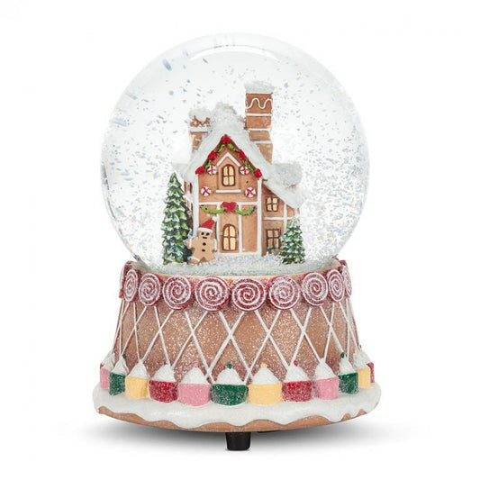 Musical Gingerbread House On Gingerbread Treats Base Snow Globe