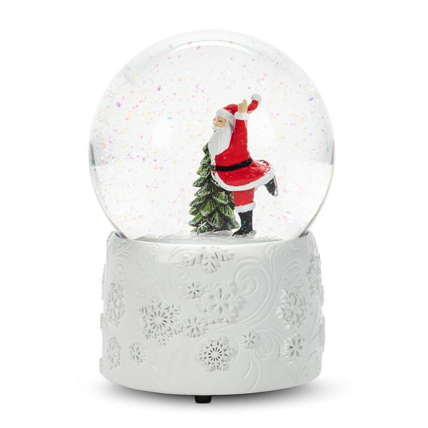 Musical Santa On Skates Snow Globe