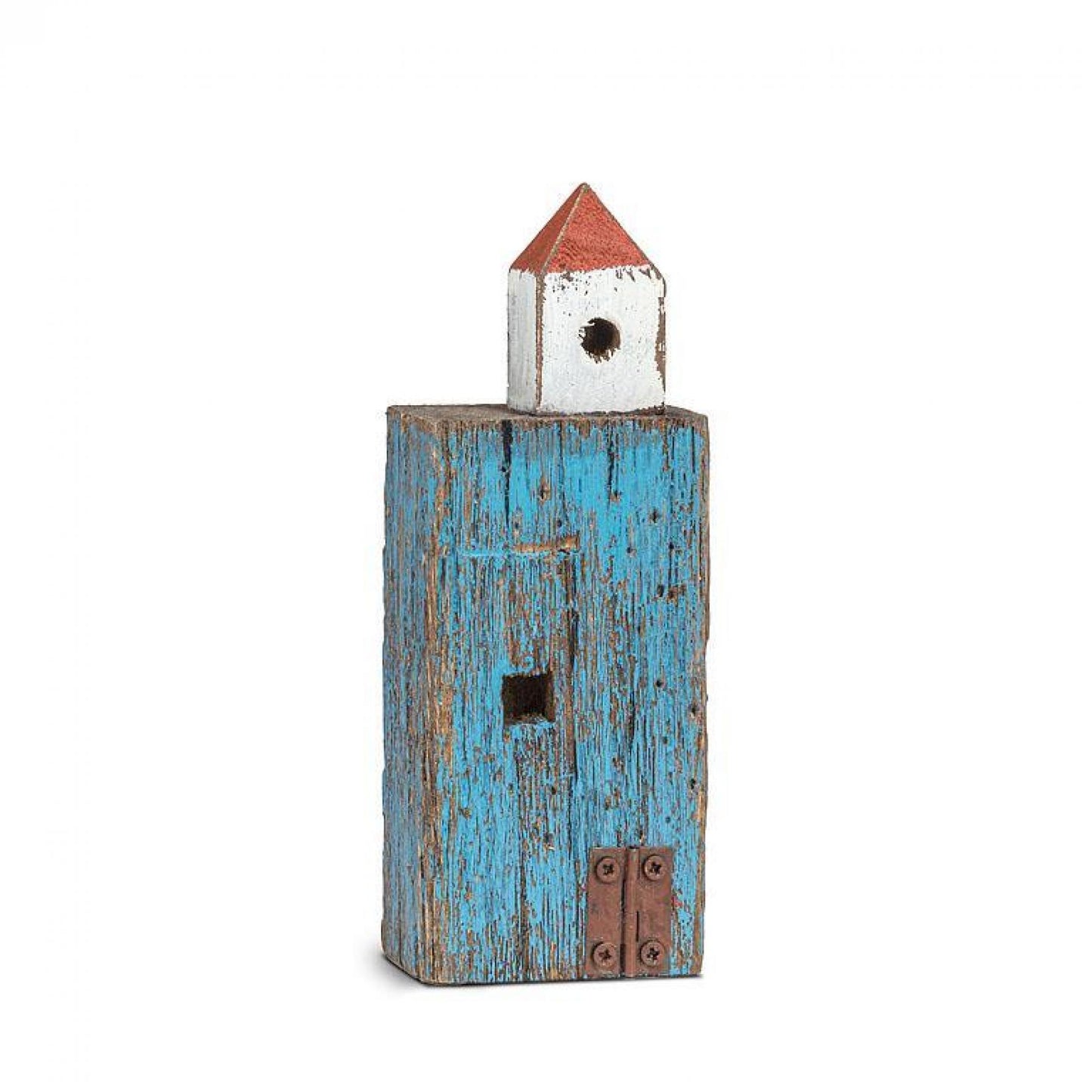 Blue House With Tower Figurine