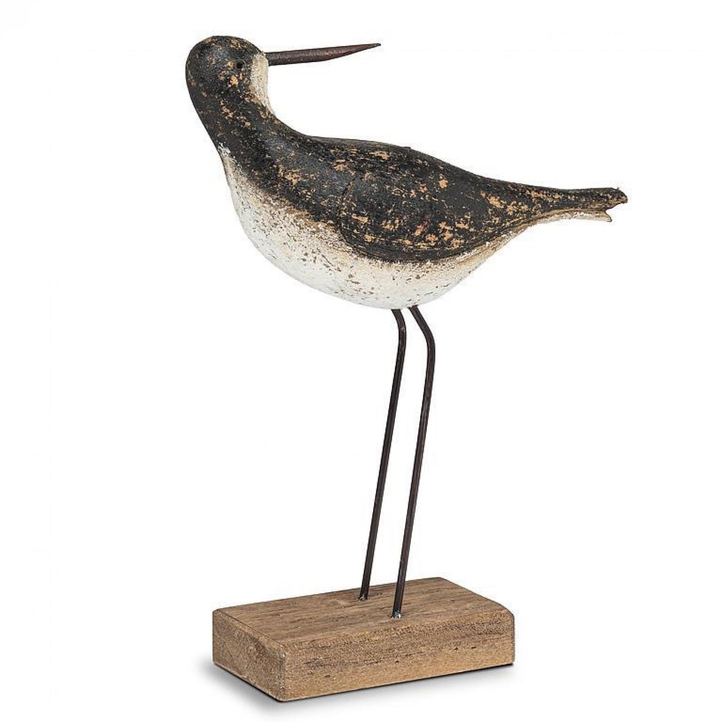 Black And White Slender Bird On A Base Figurine