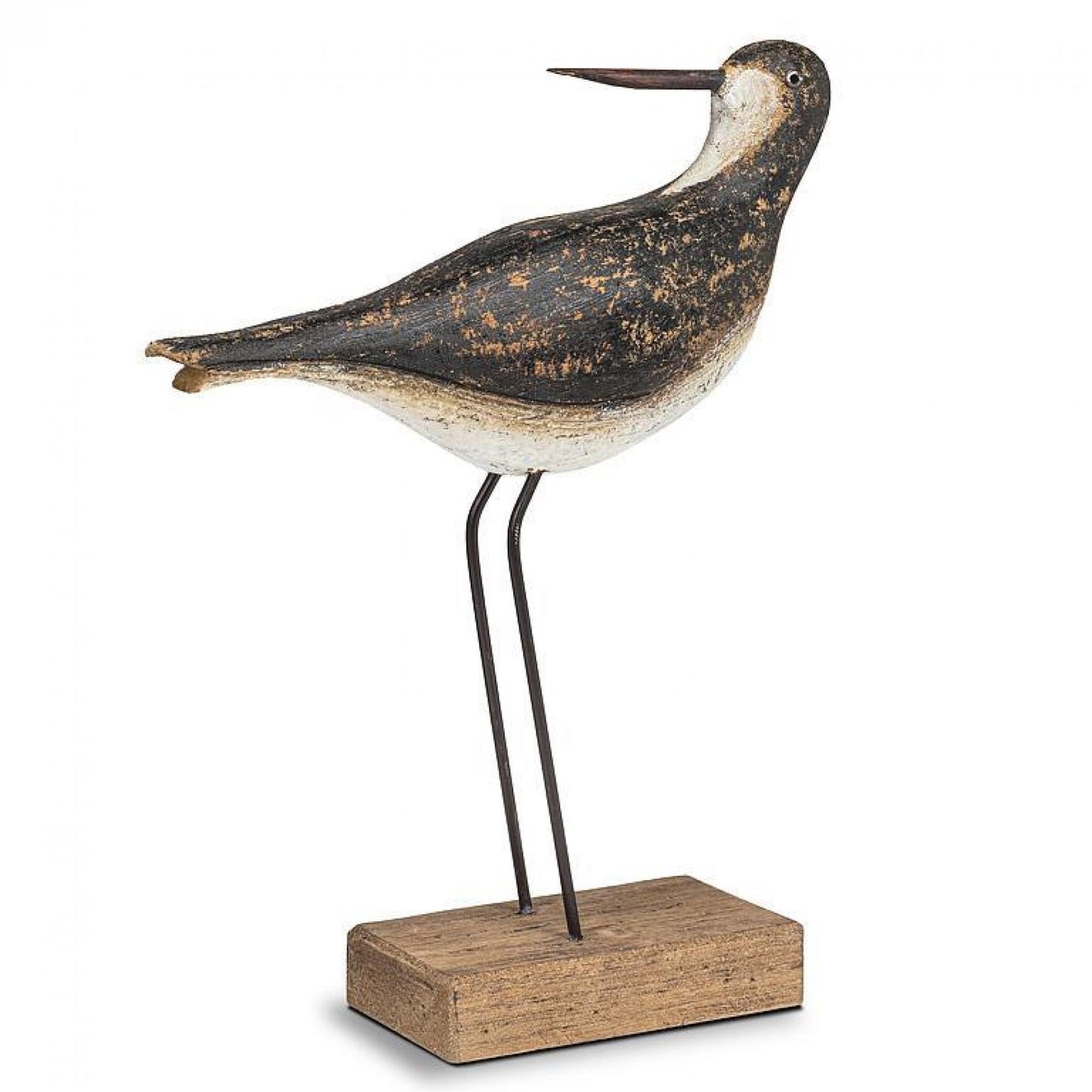 Black And White Slender Bird On A Base Figurine