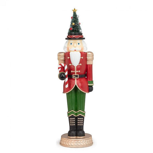 Nutcracker With Candy Cane And Tree Hat Statuette