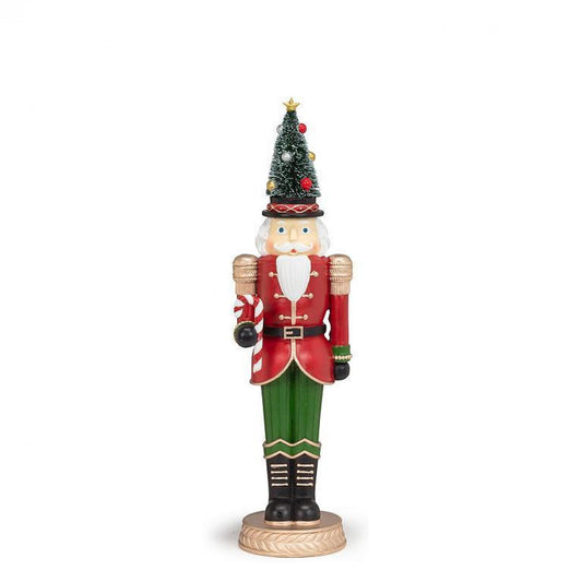 Nutcracker With Candy Cane And Tree Hat Figurine