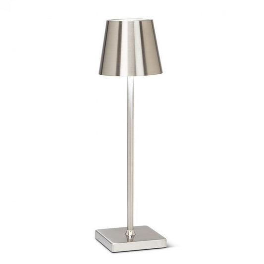 Matte Silver With Classic Shade Led Table Lamp