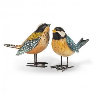 Set Of 2 Folk Style Birds Figurine