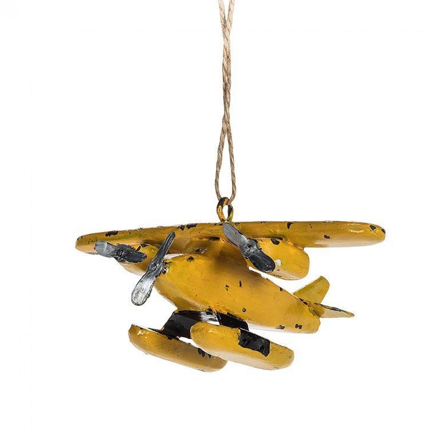 Antique Yellow Float Plane Ornament