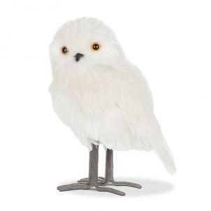 Fluffy White Owl Figurine