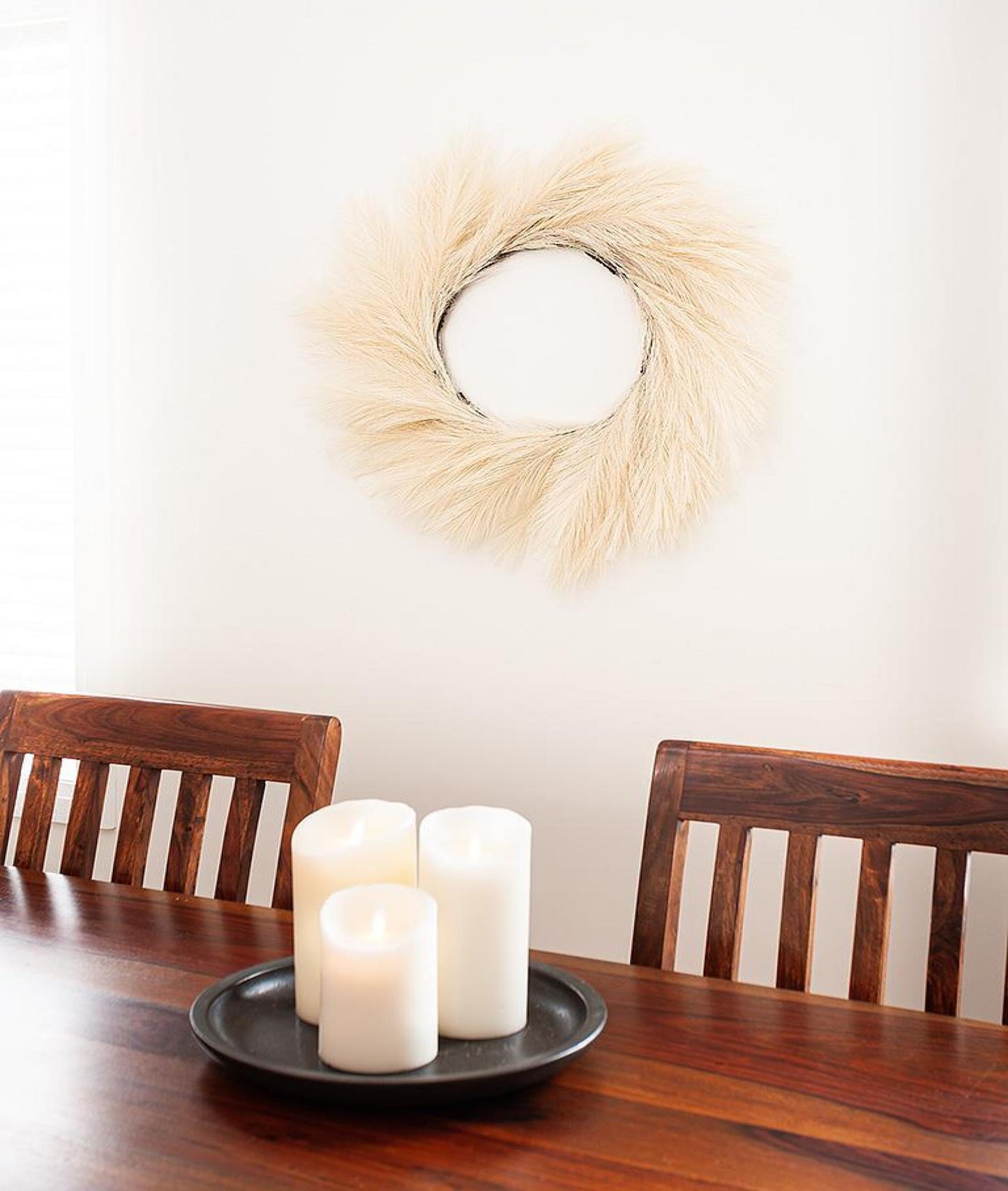 Cream Color Faux Pampas Wreath