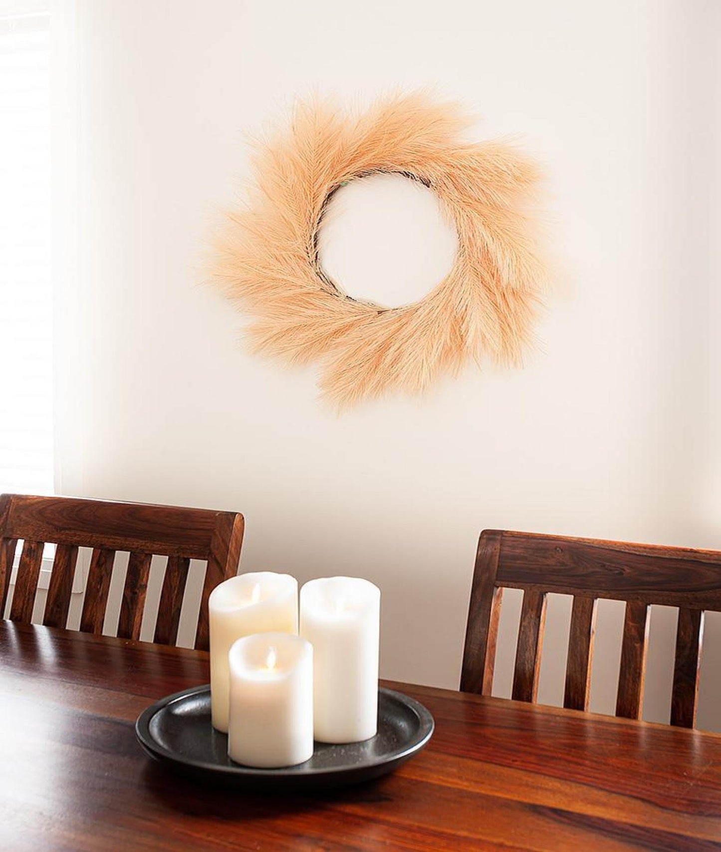 Pink Faux Pampas Wreath