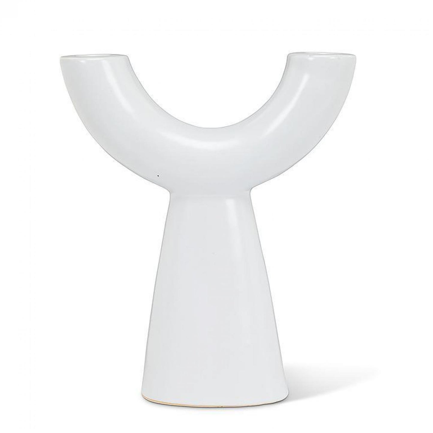 White Double Taper Candle Holder