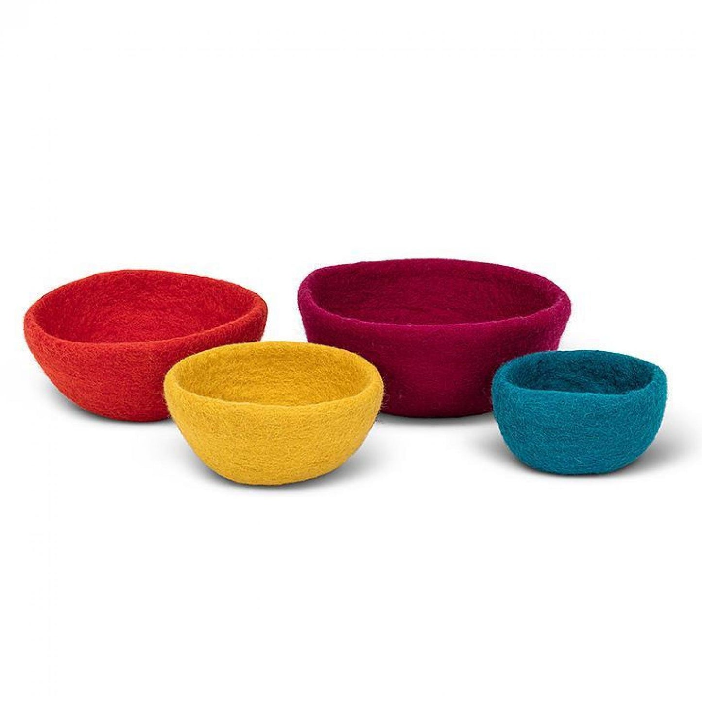 Set Of 4 Assorted Colors Felt Nesting Bowls