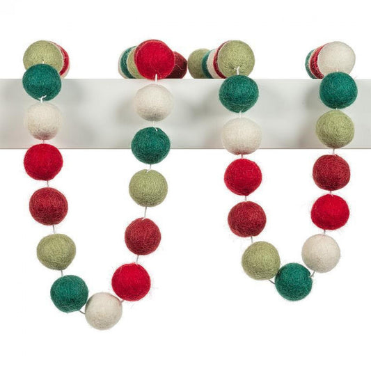 Holiday Colors Pompom Garland